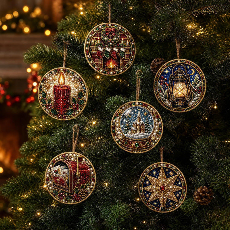 🎄Christmas DIY Diamond Painting Ornaments Kit (6 PCS)🎅