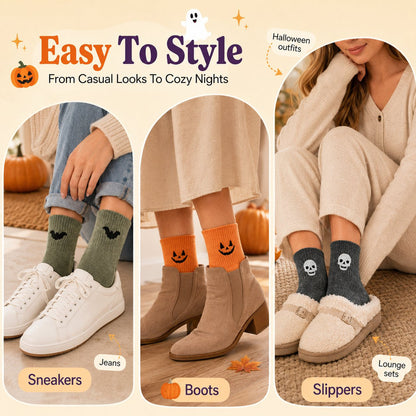 Halloween Embroidered Crew Socks