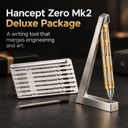 ✒️ Hancept Zero MK2 Mechanical Pen – Precision Metal Writing Tool with Stand & 3 Refills 🎁