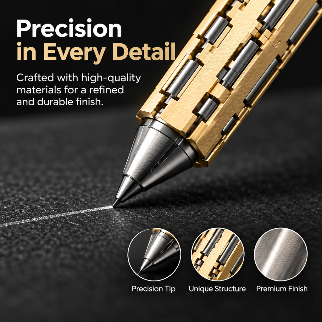 ✒️ Hancept Zero MK2 Mechanical Pen – Precision Metal Writing Tool with Stand & 3 Refills 🎁