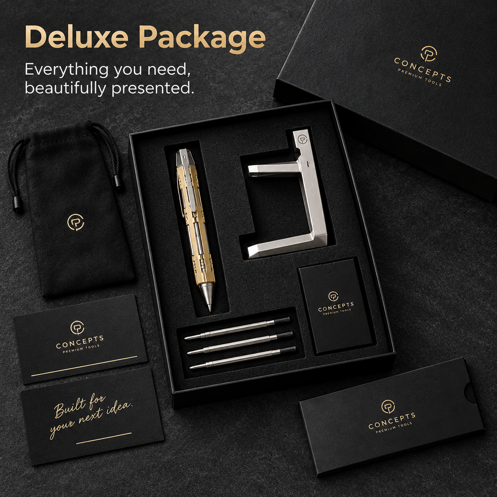 ✒️ Hancept Zero MK2 Mechanical Pen – Precision Metal Writing Tool with Stand & 3 Refills 🎁