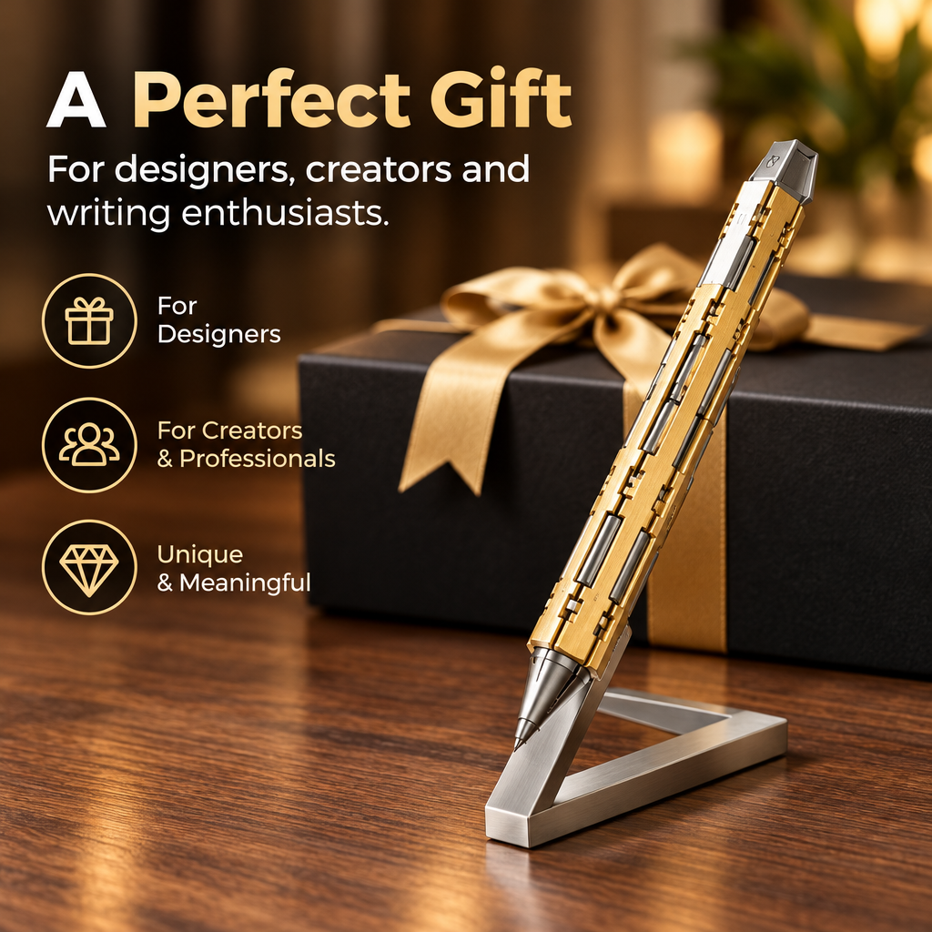 ✒️ Hancept Zero MK2 Mechanical Pen – Precision Metal Writing Tool with Stand & 3 Refills 🎁