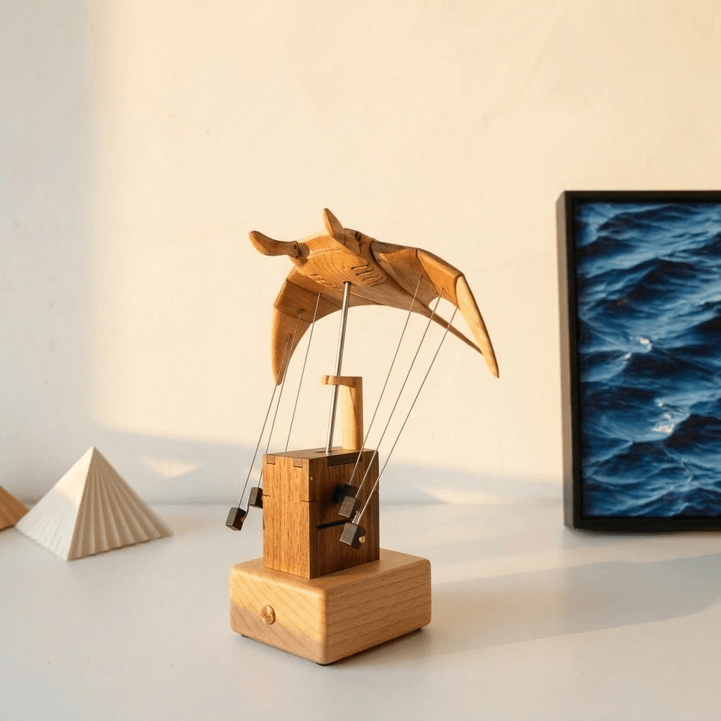 Everwoods™ Wooden Manta Ray — Wings That Actually Move
