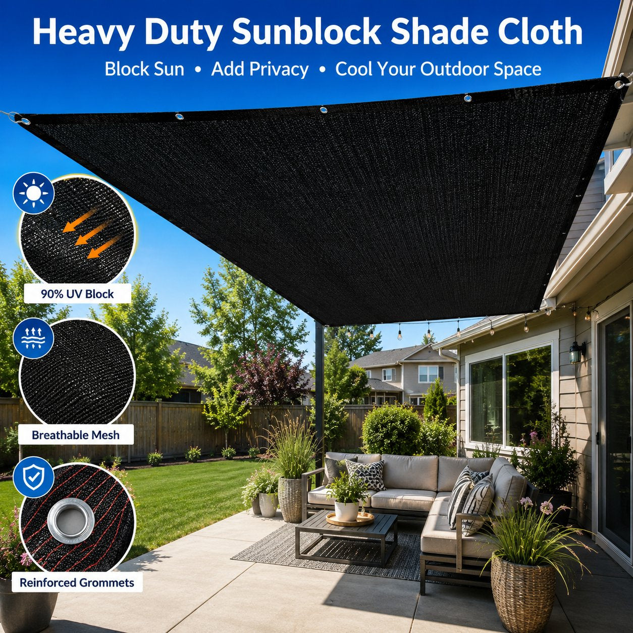 Heavy Duty Sunblock Shade Cloth