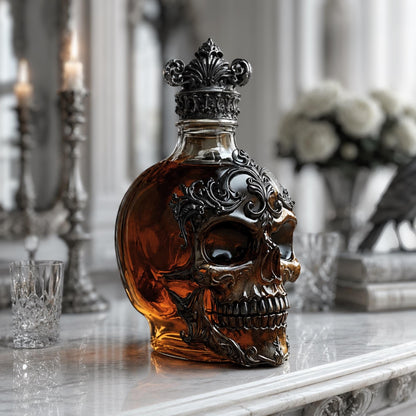 The Sovereign Skull Decanter – Gothic Baroque Crown Whiskey Bottle for Bourbon & Spirits 👑💀