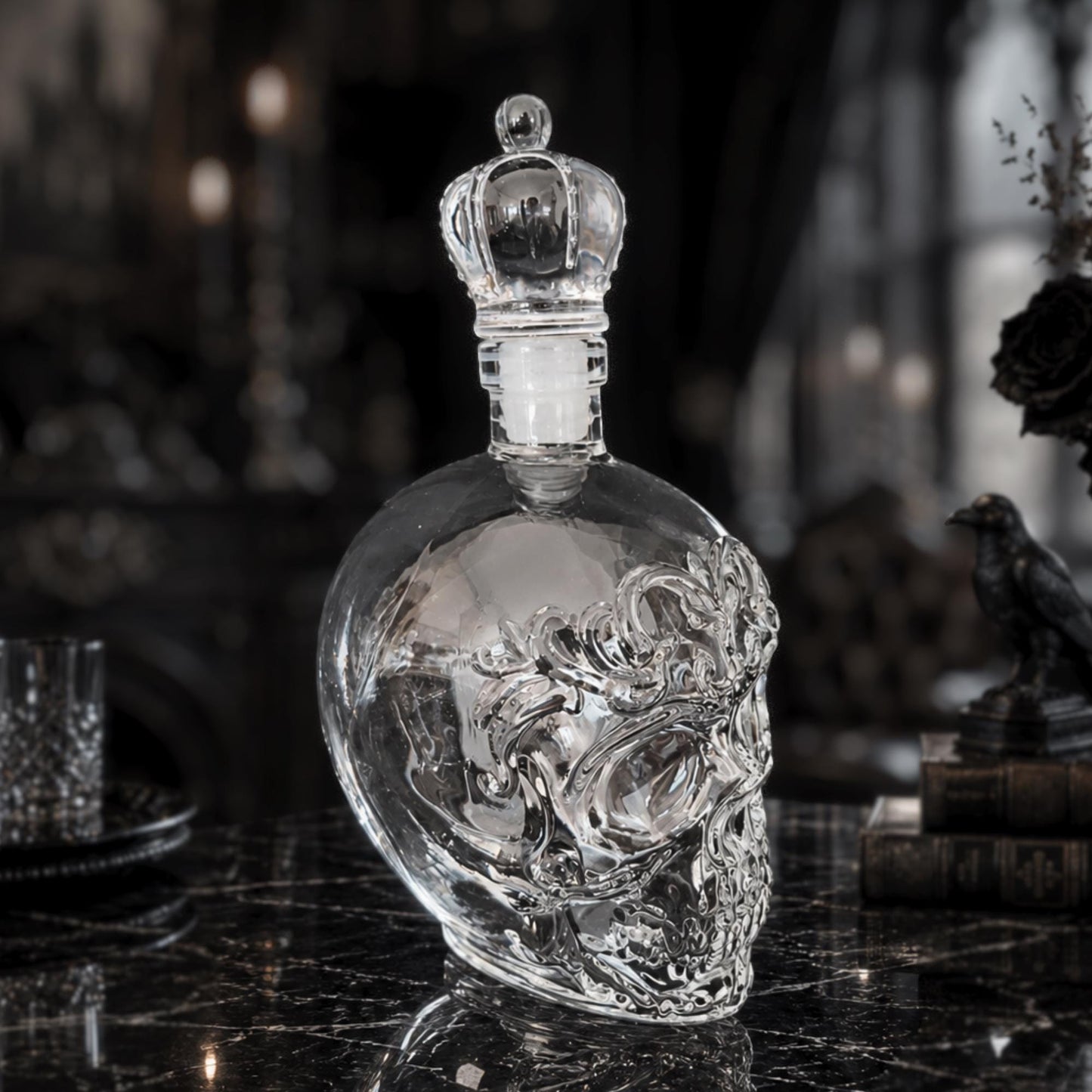 The Sovereign Skull Decanter – Gothic Baroque Crown Whiskey Bottle for Bourbon & Spirits 👑💀
