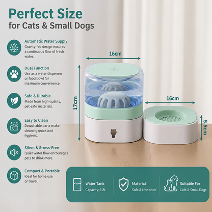 Automatic portable water dispenser for cats