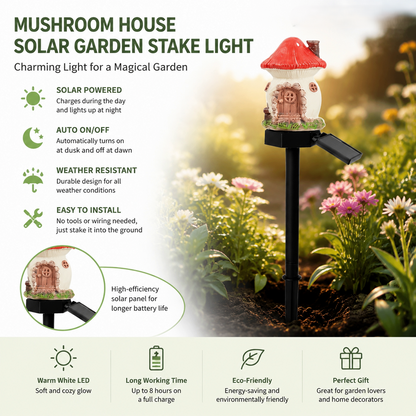 ✨Last Day: 49% OFF🔥Solar Fairy-Tale Mushroom Cottage Garden Light – Whimsical Warm Glow for Paths, Patios & Flower Beds 🍄🌙