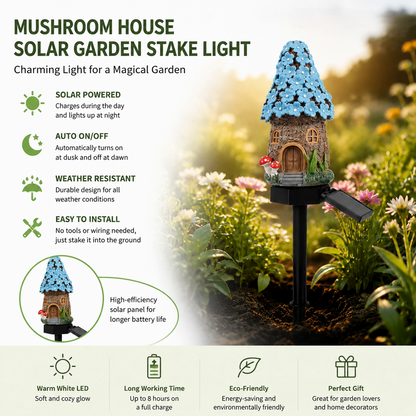 ✨Last Day: 49% OFF🔥Solar Fairy-Tale Mushroom Cottage Garden Light – Whimsical Warm Glow for Paths, Patios & Flower Beds 🍄🌙