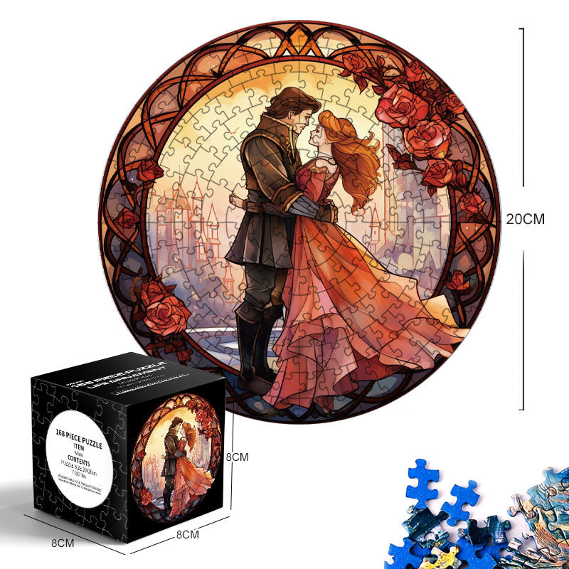 Mini Blue Cardstock Round Puzzle - Creative Toy for Both Adults and Kids
