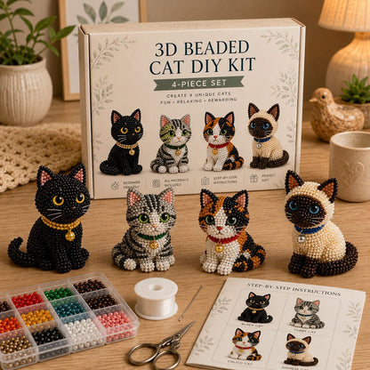 🐱✨ Create Your Own 3D Beaded Christmas Cats | Beginner-Friendly DIY Kit🎁Buy 2 | FREE Shipping