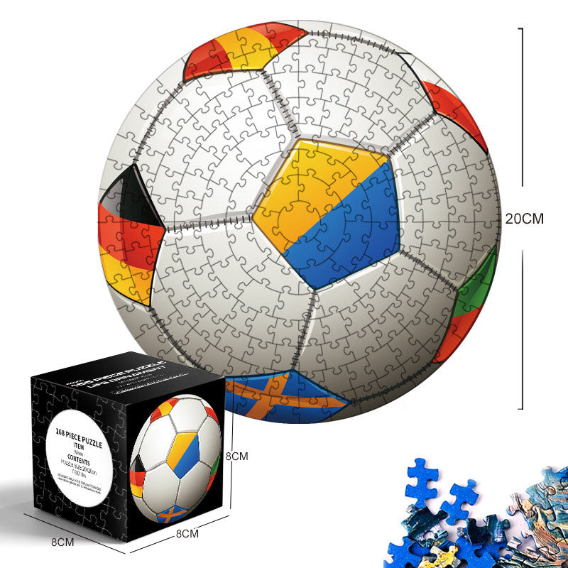 Mini Blue Cardstock Round Puzzle - Creative Toy for Both Adults and Kids