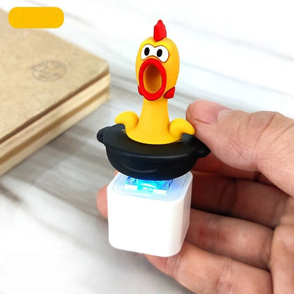 😆Seagull MINE! Button Keychain-Real Sound & LED Light