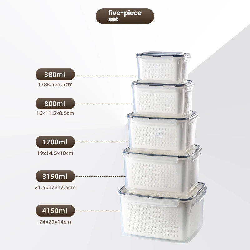 ✨ Keep Food Fresh Up to Longer! 🍓 KEMETHY 10 Pack Fruit Storage Containers with Colanders 🥬 BPA-Free Produce Saver Set 💧 Leakproof Fridge Organizer for Fruits, Vegetables, Berries, Salad, Meat & More 🏡