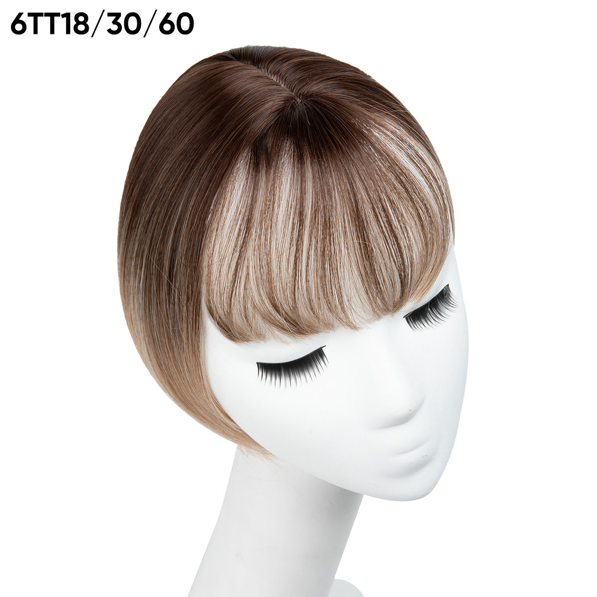 Fake bangs hairpiece for the top of the head
