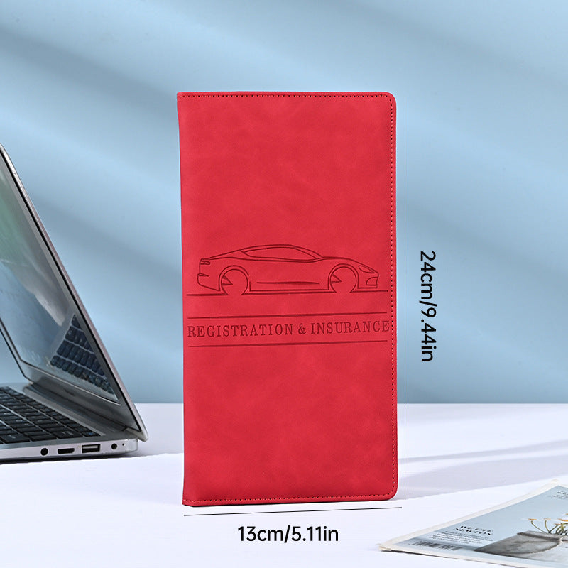 🚗 Car Registration & Insurance Document Holder | Premium PU Leather Organizer