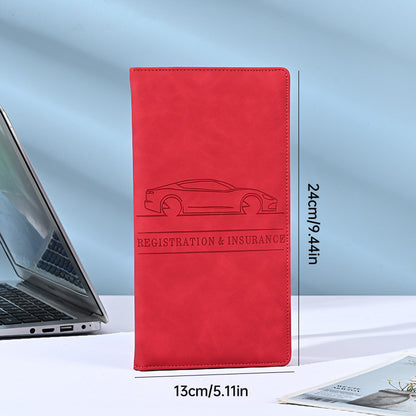 🚗 Car Registration & Insurance Document Holder | Premium PU Leather Organizer
