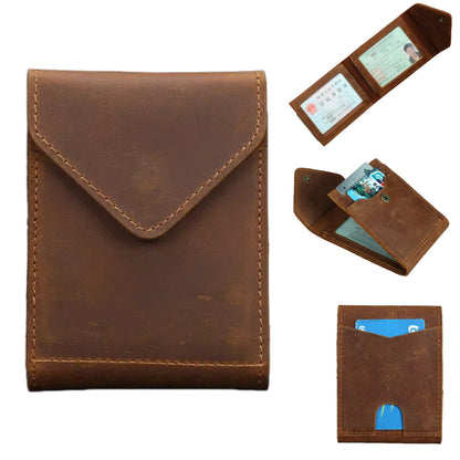 👝 Compact Leather Envelope Wallet – Slim Card & Cash Organizer