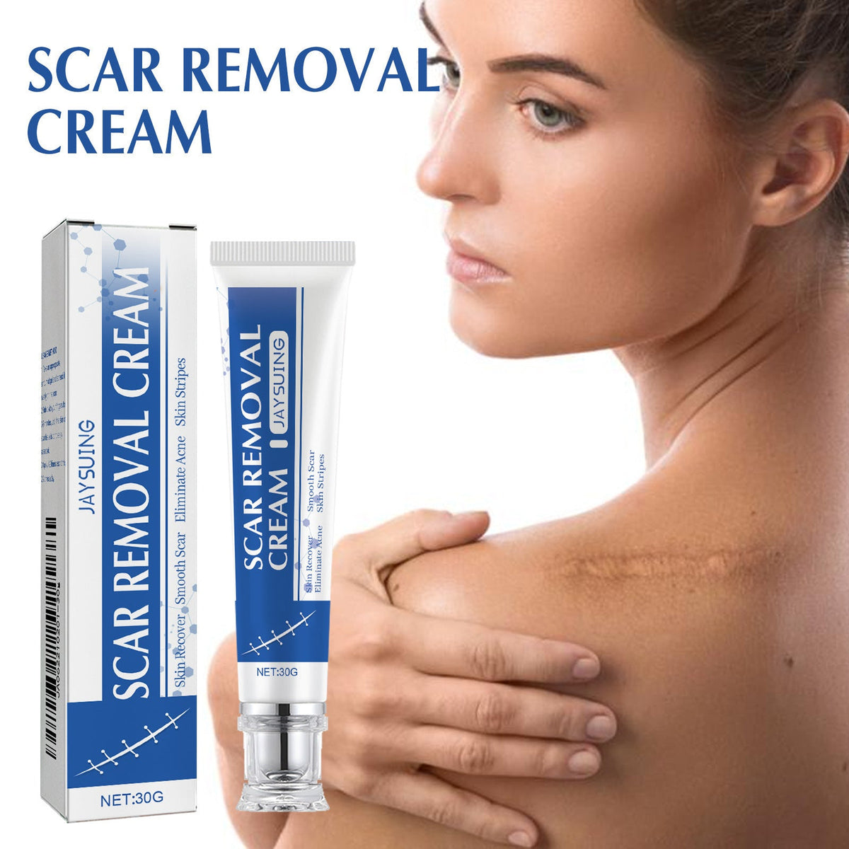 ✨Jaysuing Scar Removal Cream , Skin Repair Gel for Surgical Scars, Acne Marks, Stretch Marks, Burn &amp; Cut Scars, Odorless Skin Care Cream for Adults &amp; Kids
