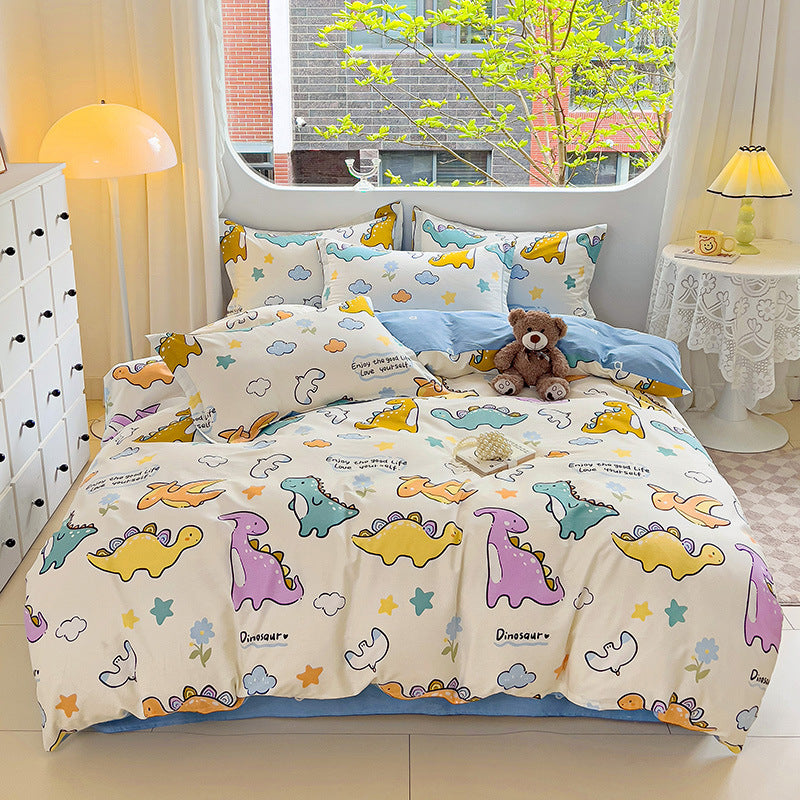 🌸 Sleep in Bloom，100% pure cotton four-piece bed sheet and quilt cover set
