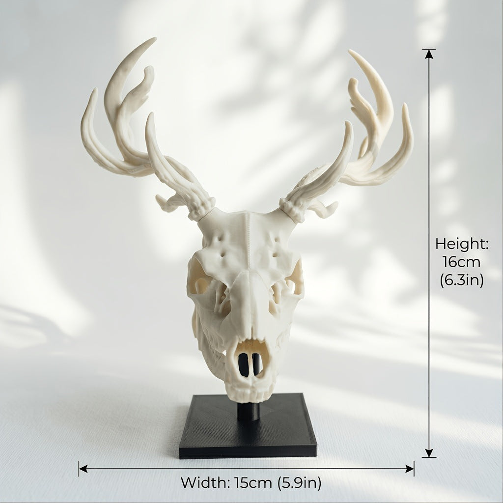 🫎Handcrafted Double Deer Skull Specimen Set - Gothic Wendigo & Elk Desktop Sculpture