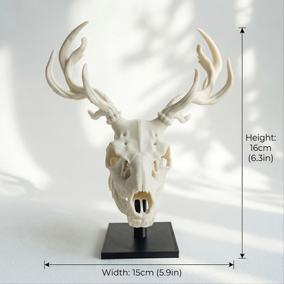 🫎Handcrafted Double Deer Skull Specimen Set - Gothic Wendigo & Elk Desktop Sculpture