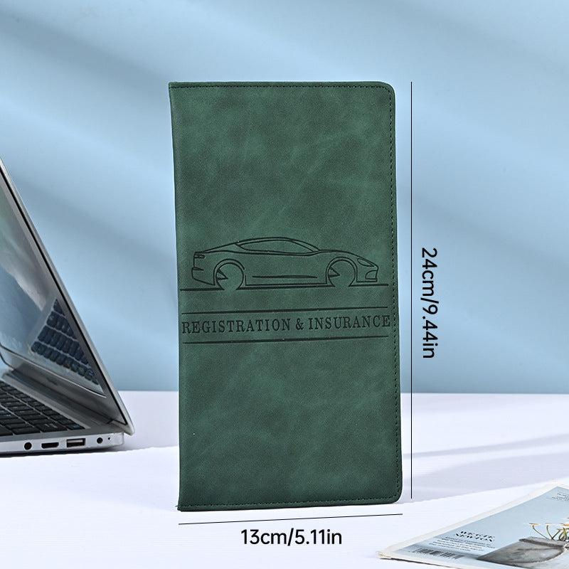 🚗 Car Registration & Insurance Document Holder | Premium PU Leather Organizer