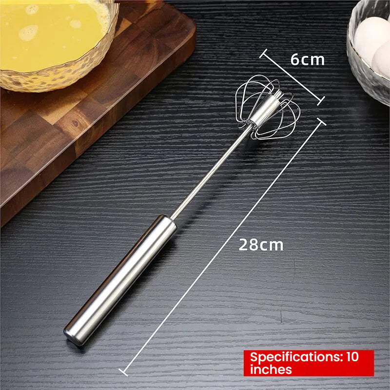 🥄✨ Stainless Steel Hand-Push Rotary Whisk – Effortless Mixing in Seconds!