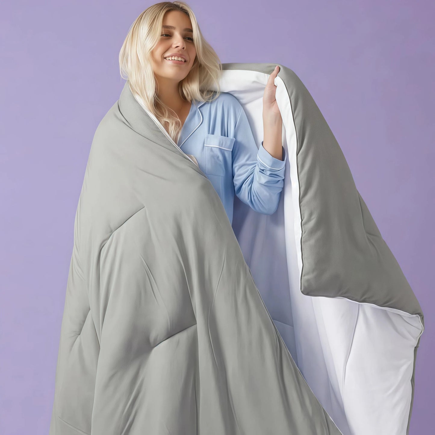 Mellow Sleep |Comforter - Double-Stuffed Ultra-Soft A-Class Fabric Heat-Adaptive Vegan Fill OEKO-TEX Certified Machine Washable