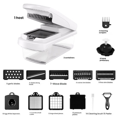 15-in-1 Vegetable Chopper with Container | Multifunctional Food Cutter