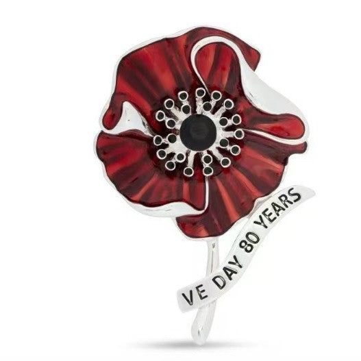 VE Day 80 Poppy Brooch | Limited Edition Anniversary Keepsake