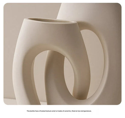 Ceramic Art Vase with High-end Sense, Floral Arrangement Ornament and Vessel