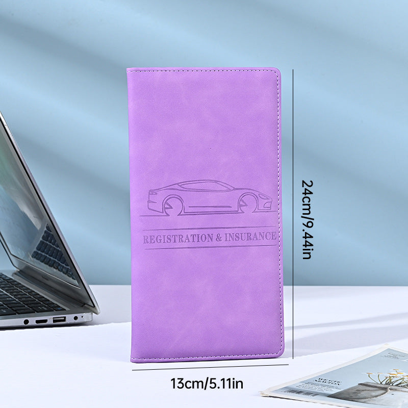 🚗 Car Registration & Insurance Document Holder | Premium PU Leather Organizer
