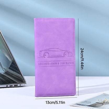 🚗 Car Registration & Insurance Document Holder | Premium PU Leather Organizer