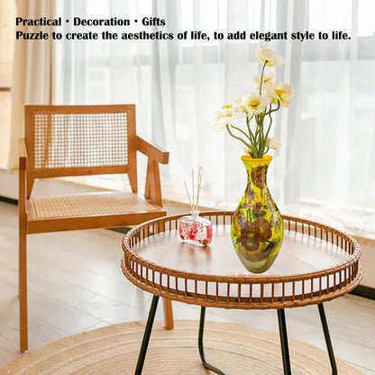 3D Monarch Danaus plexippus And Flowers Series Puzzle Vase - (160 Pieces)