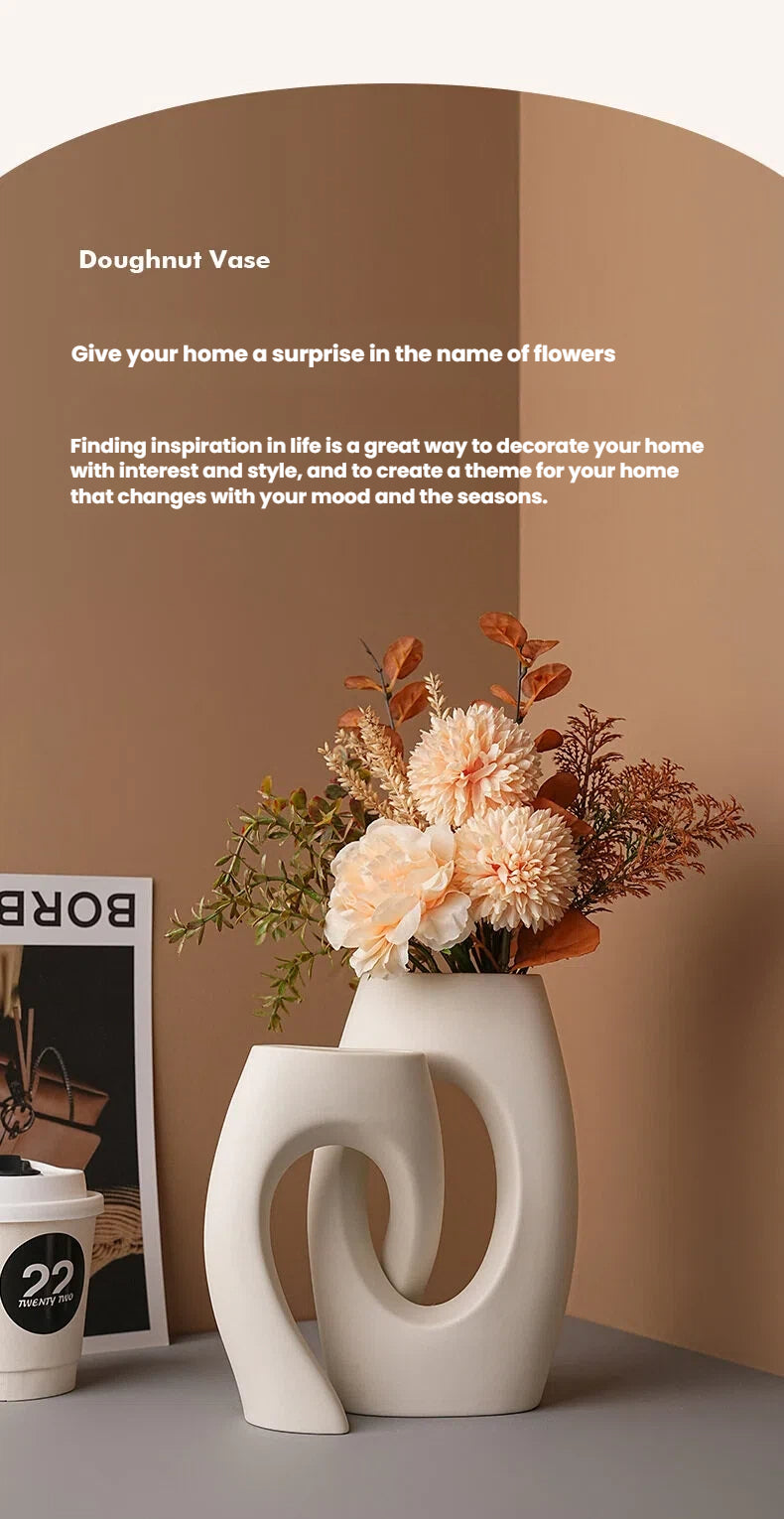 Ceramic Art Vase with High-end Sense, Floral Arrangement Ornament and Vessel