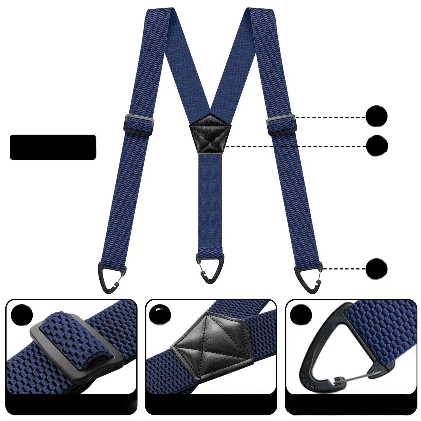 Men's X-Back Suspenders with Hook Clips