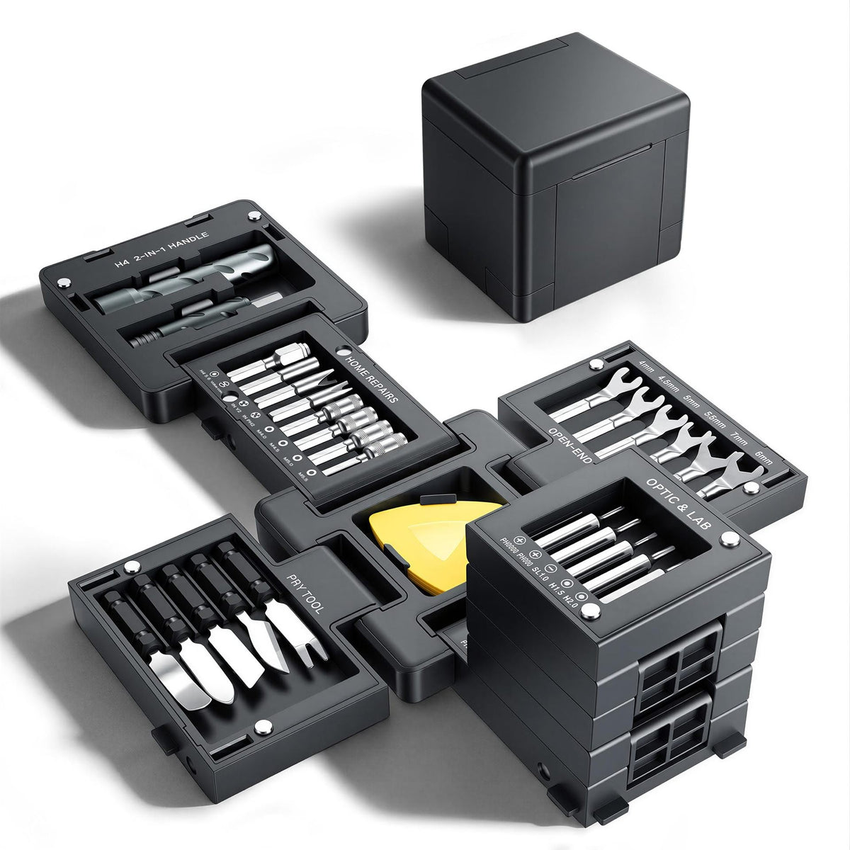 3.15" Compact Transformable Precision Tool Kit – 2-in-1 Torque Handle & Modular Electronics Repair Set