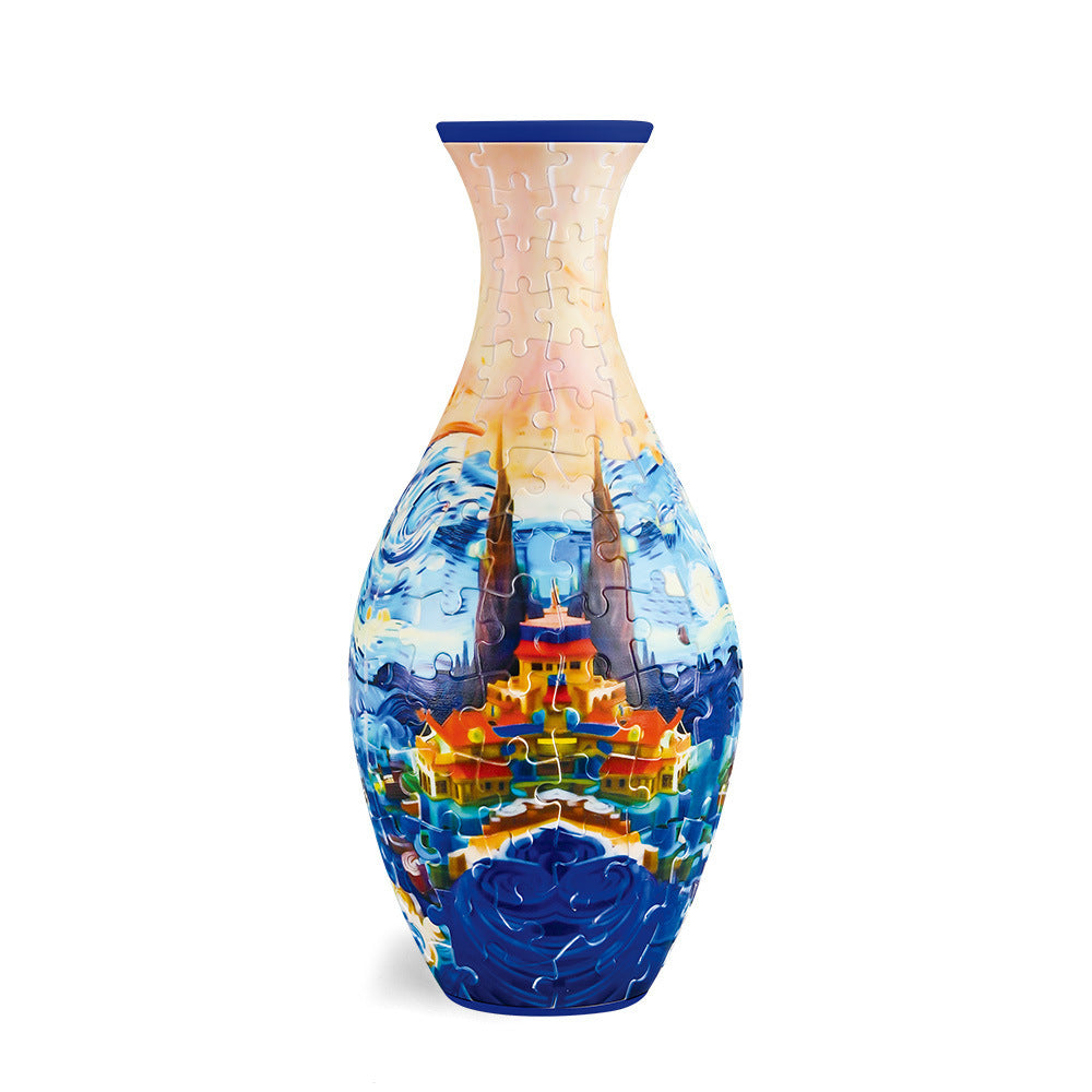 3D Monarch Danaus plexippus And Flowers Series Puzzle Vase - (160 Pieces)