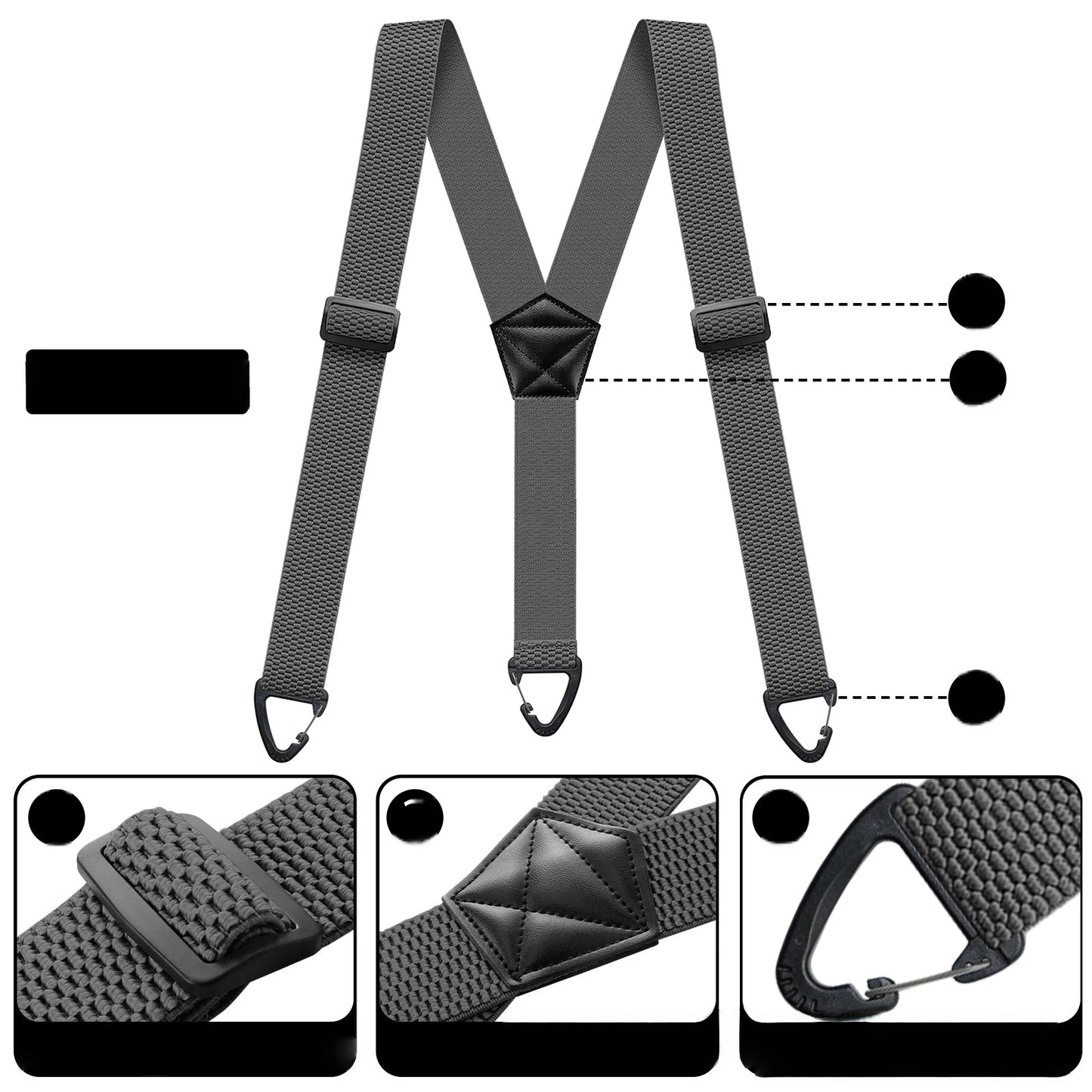 Men's X-Back Suspenders with Hook Clips