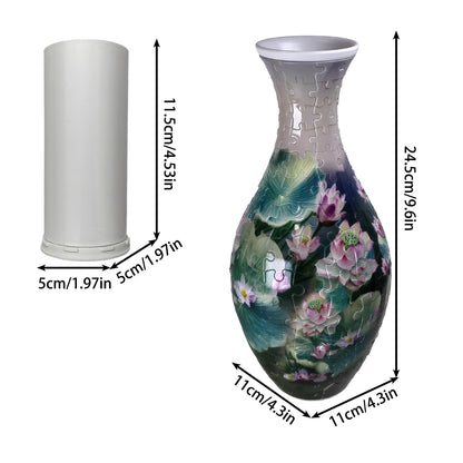 3D Monarch Danaus plexippus And Flowers Series Puzzle Vase - (160 Pieces)