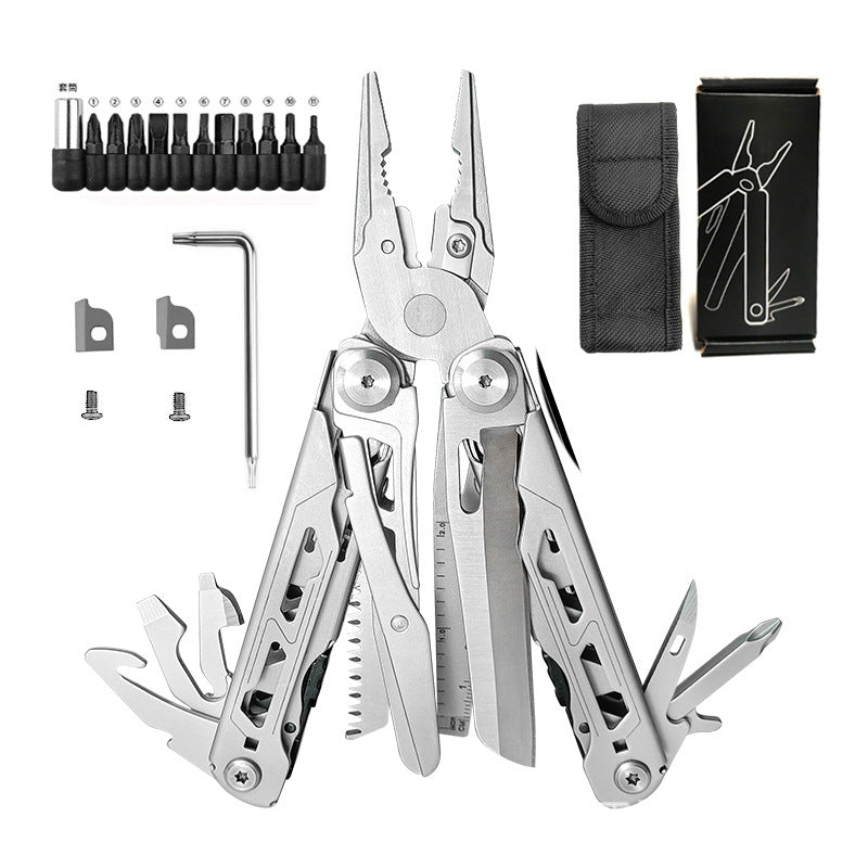 🏕️ 16-in-1 Camping Multi-Tool with Full-Size Scissors & Carrying Pouch