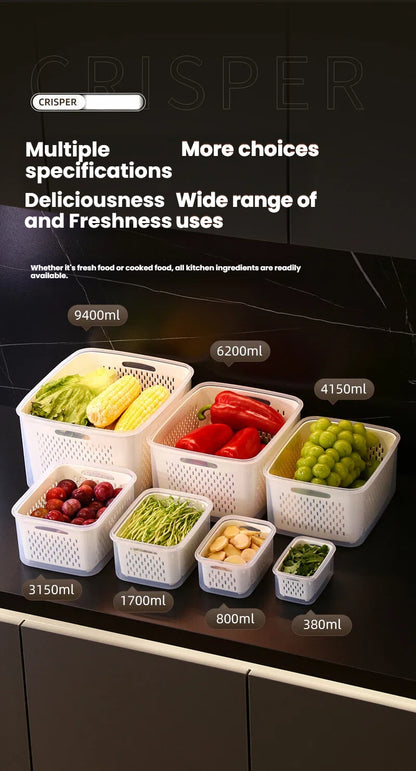 ✨ Keep Food Fresh Up to Longer! 🍓 KEMETHY 10 Pack Fruit Storage Containers with Colanders 🥬 BPA-Free Produce Saver Set 💧 Leakproof Fridge Organizer for Fruits, Vegetables, Berries, Salad, Meat & More 🏡