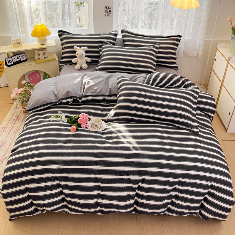 🌸 Sleep in Bloom，100% pure cotton four-piece bed sheet and quilt cover set