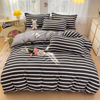 🌸 Sleep in Bloom，100% pure cotton four-piece bed sheet and quilt cover set