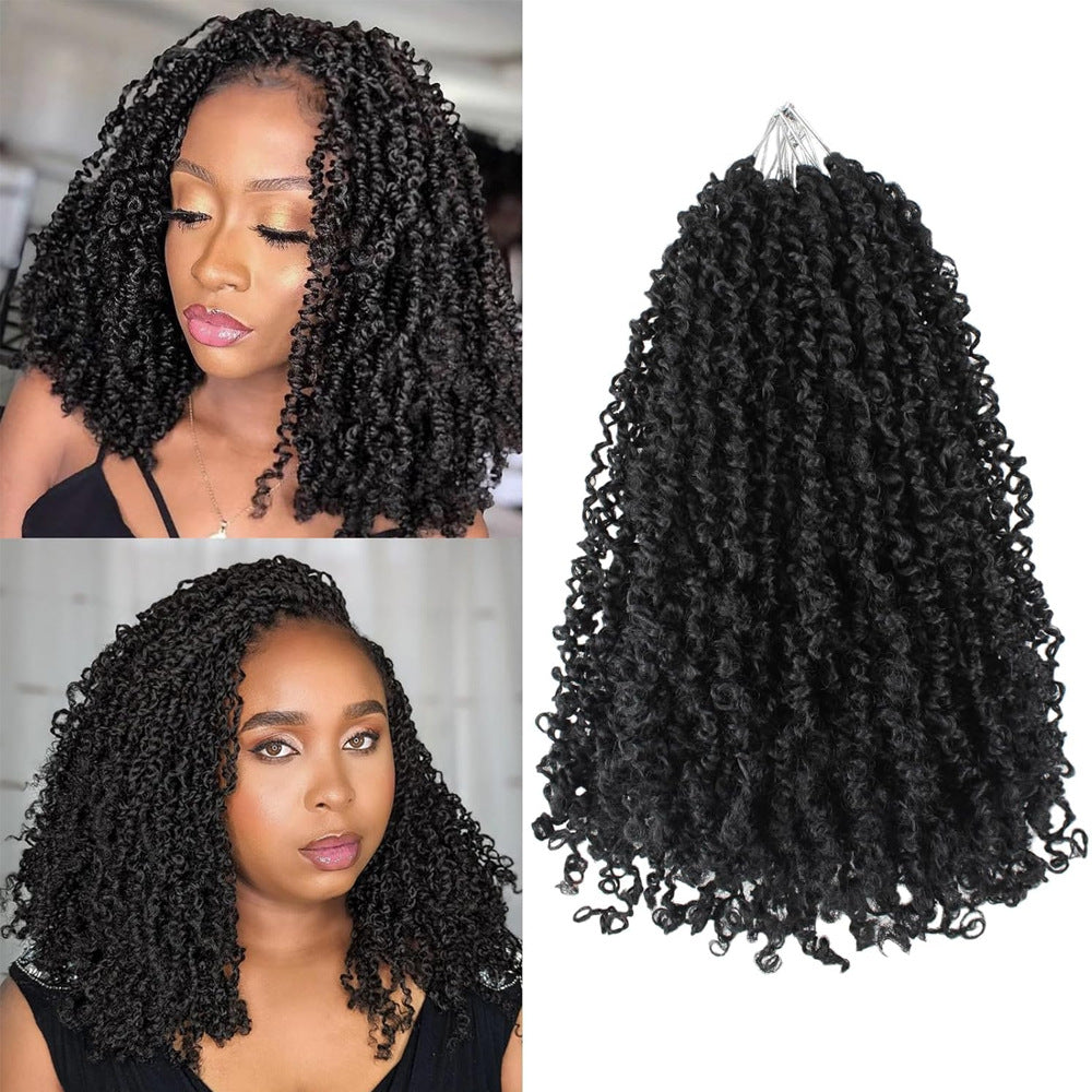 QVR Burmese Curly Crochet Hair Natural Black Machine Made Feather Crochet Human Hair Extension