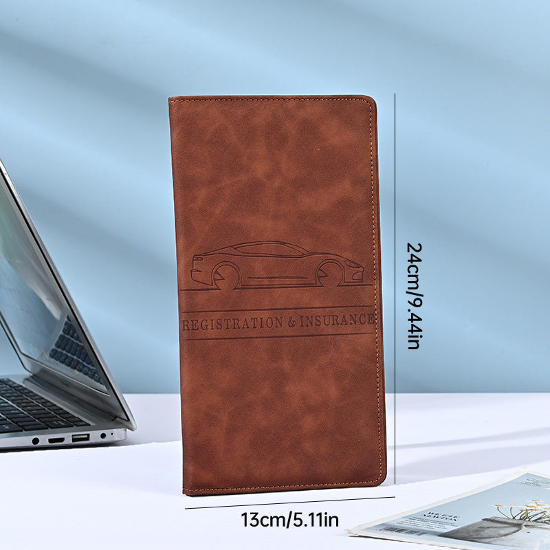 🚗 Car Registration & Insurance Document Holder | Premium PU Leather Organizer