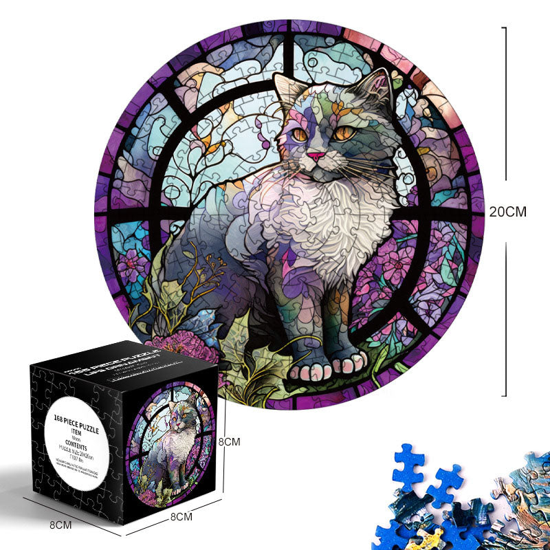 Mini Blue Cardstock Round Puzzle - Creative Toy for Both Adults and Kids