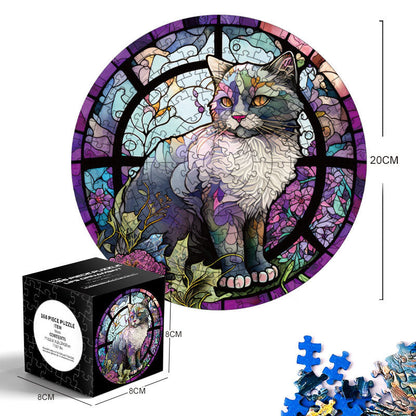Mini Blue Cardstock Round Puzzle - Creative Toy for Both Adults and Kids