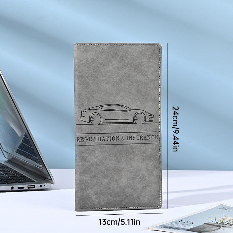 🚗 Car Registration & Insurance Document Holder | Premium PU Leather Organizer